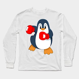 Penguin Boxer Boxing gloves Long Sleeve T-Shirt